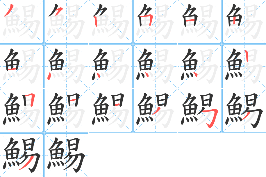 鯣字的筆順分步演示