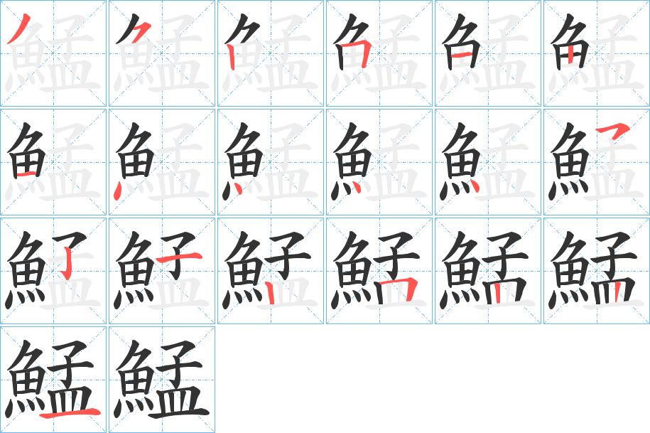 鯭字的筆順分步演示