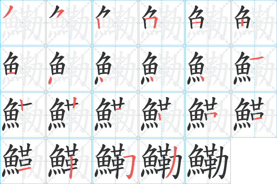 鰳字的筆順分步演示