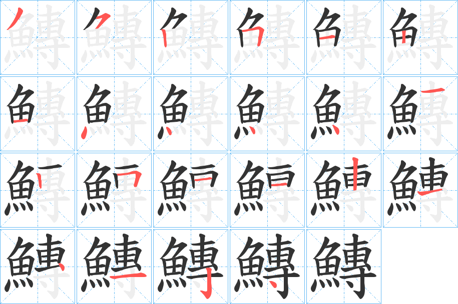 鱄字的筆順分步演示