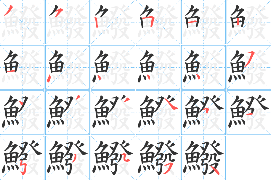 鱍字的筆順分步演示