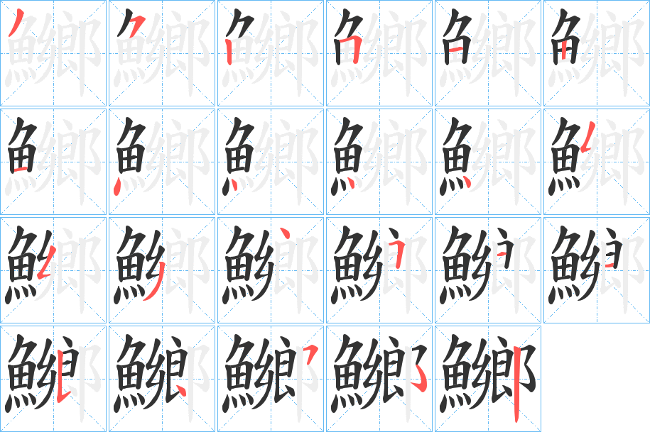 鱜字的筆順分步演示