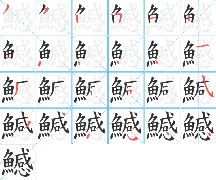 鱤字的筆順分步演示