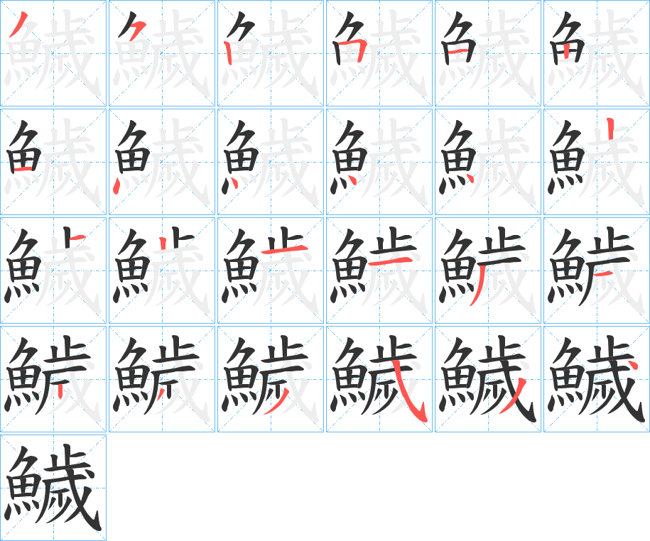 鱥字的筆順分步演示