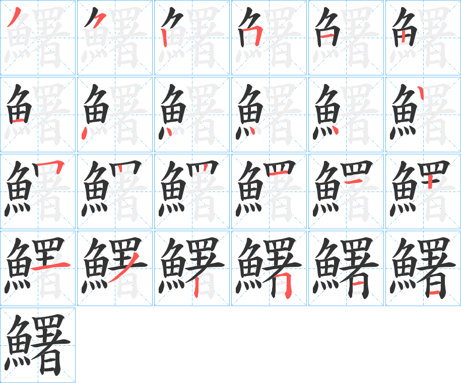 鱰字的筆順分步演示