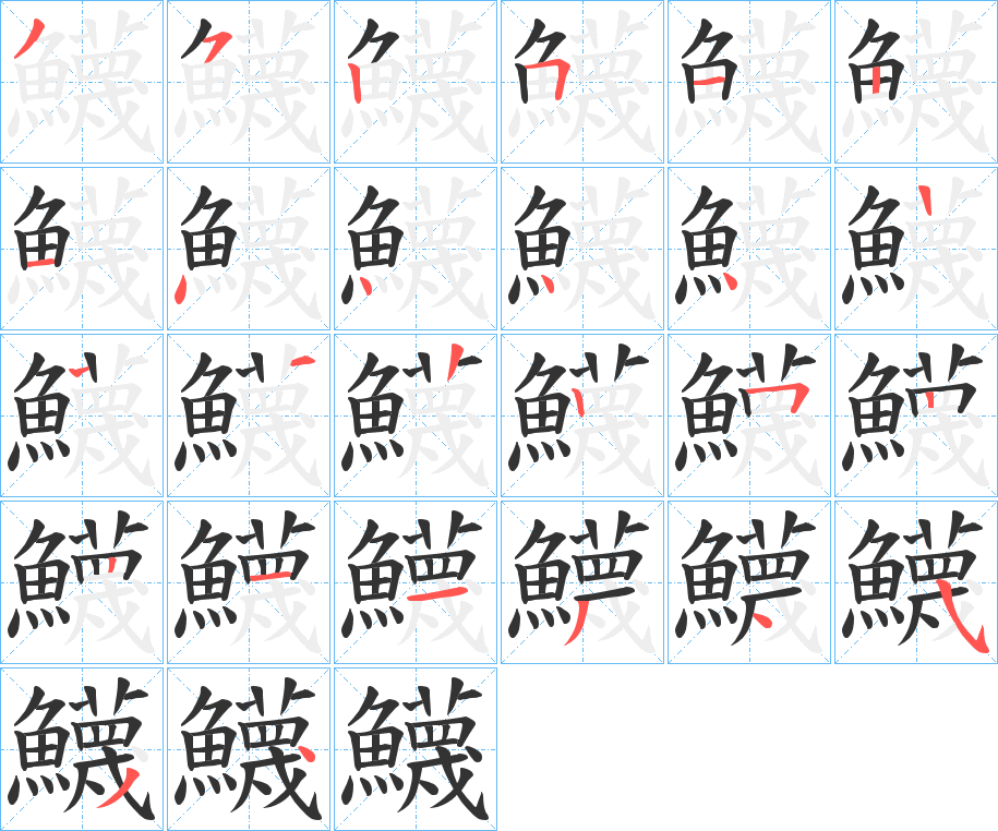 鱴字的筆順分步演示