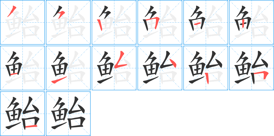 鮐字的筆順分步演示