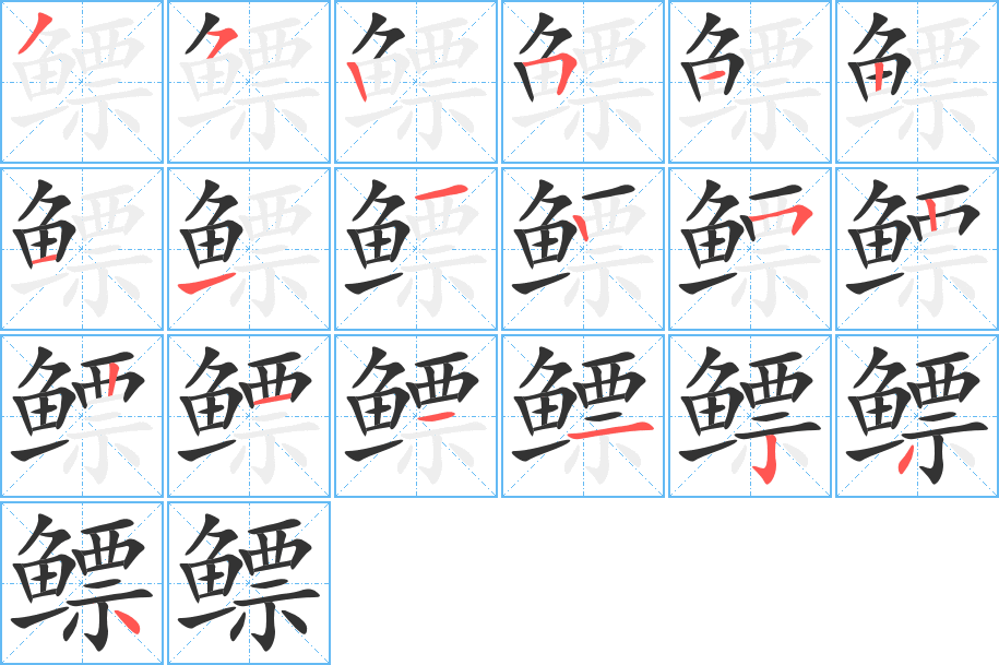 鰾字的筆順分步演示