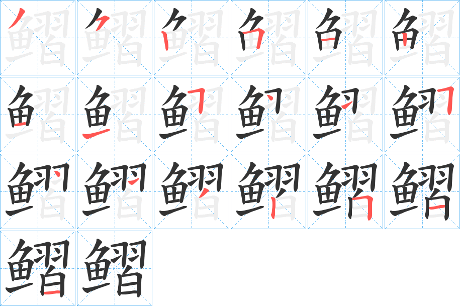 鳛字的筆順分步演示