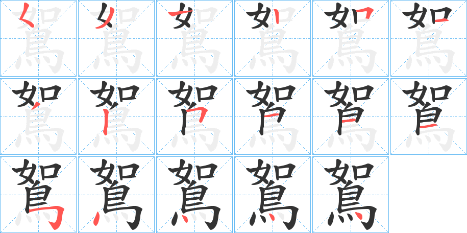 鴽字的筆順分步演示