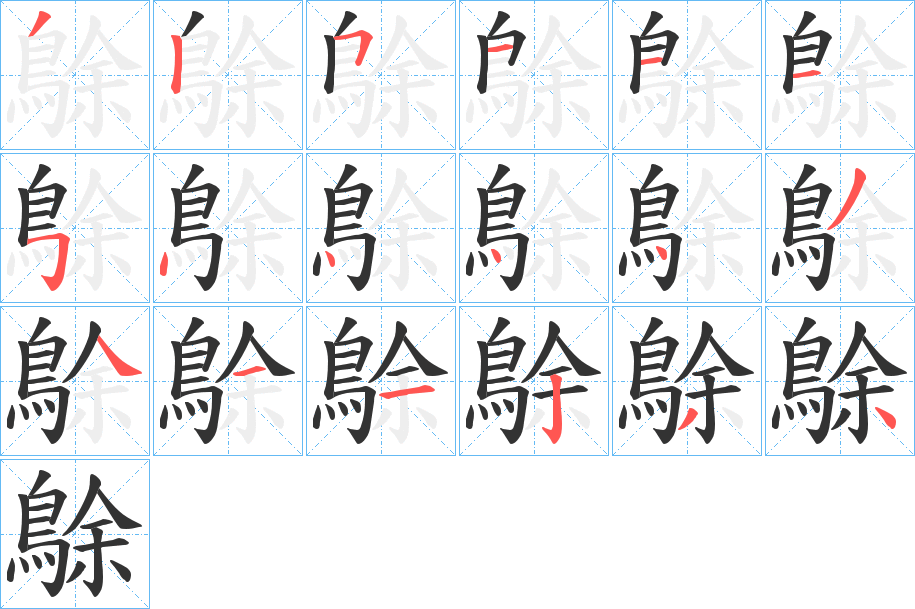 鵌字的筆順分步演示