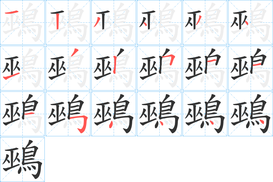 鵐字的筆順分步演示