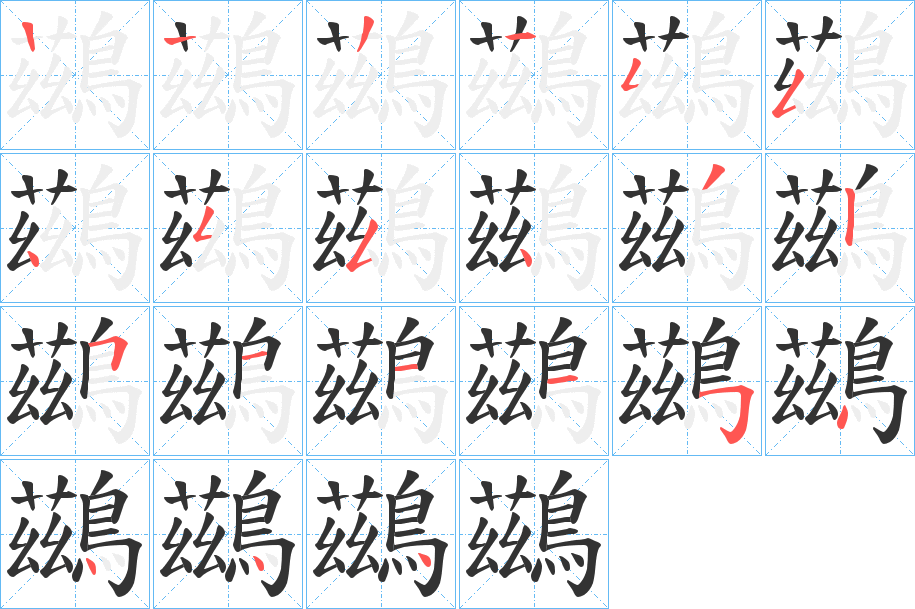 鷀字的筆順分步演示