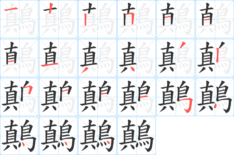 鷏字的筆順分步演示