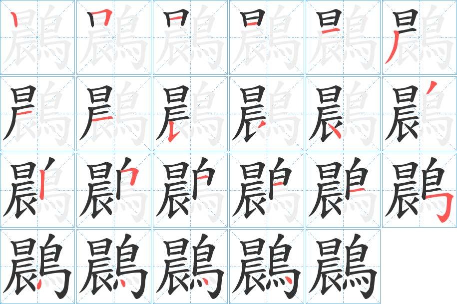 鷐字的筆順分步演示