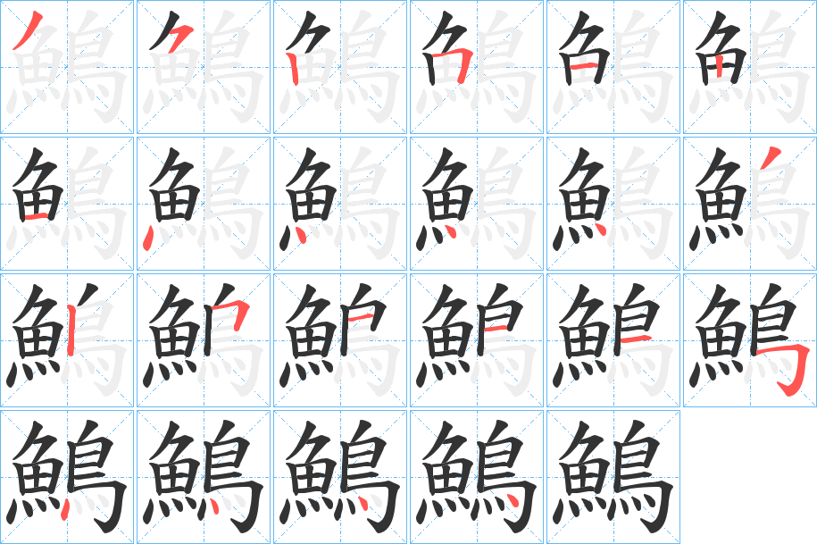 鷠字的筆順分步演示