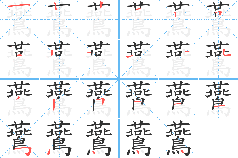 鷰字的筆順分步演示