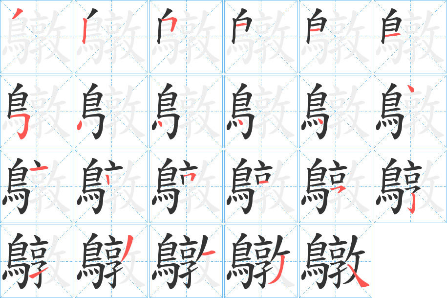 鷻字的筆順分步演示