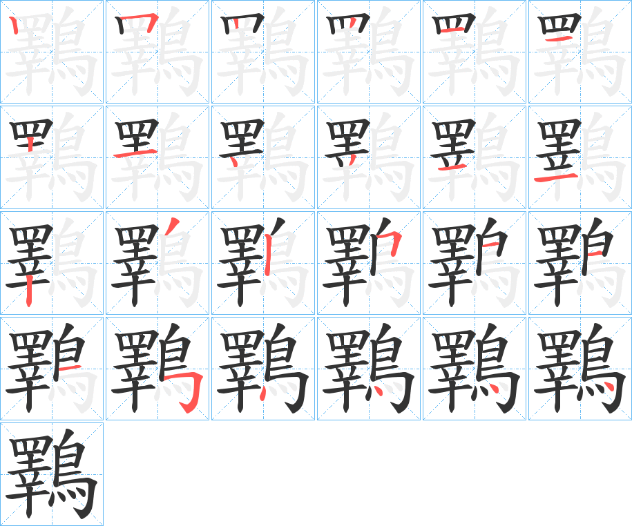 鸅字的筆順分步演示