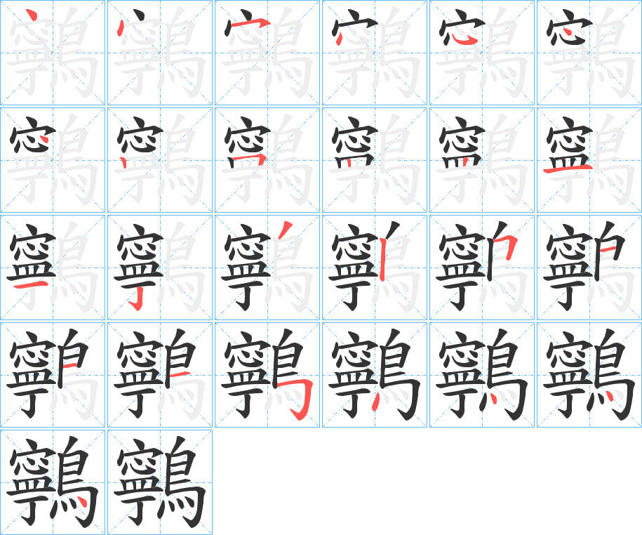 鸋字的筆順分步演示